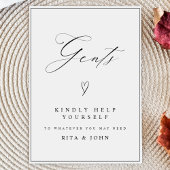 Moderne kalligraphische Gents Badezimmer Hochzeits Poster