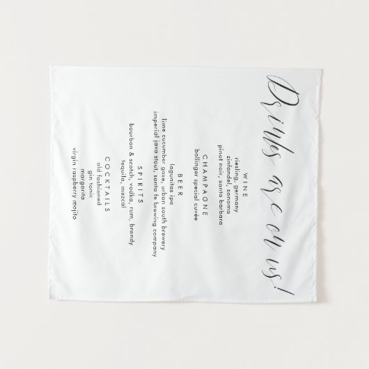 Moderne kalligraphische Getränke auf unserer Hochz Wandteppich (Vorderseite (Horizontal))