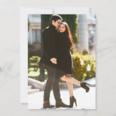 Moderne kalligraphische Goldrahmen-Foto-Hochzeit Einladung (Rückseite)