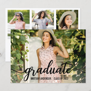 Moderne kalligraphische Graduierung Partei 4 Foto Einladung