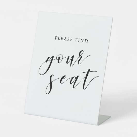 Moderne kalligraphische Hochzeit Bitte suchen Sie  Sockelschild (Vorderseite)