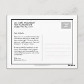 Moderne kalligraphische Hochzeit Danke-Card Postkarte (Rückseite)