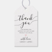 Moderne kalligraphische Hochzeit Danke, Geschenk-T Geschenkanhänger (Vorderseite)