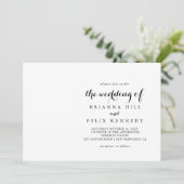 Moderne kalligraphische Hochzeit Einladung (Stehend Vorderseite)