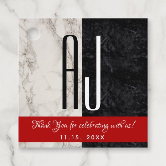 Moderne kalligraphische Hochzeit Geschenkanhänger (Vorderseite)