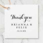 Moderne kalligraphische Hochzeit Geschenkanhänger (Vorderseite)