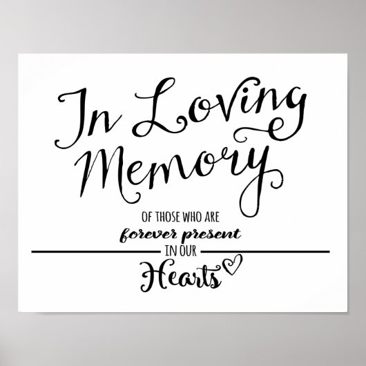 Moderne kalligraphische Hochzeit in Love Memory Pr Poster (Vorne)
