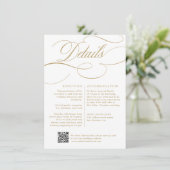 Moderne kalligraphische Hochzeit ohne Gold und Wei Begleitkarte (Stehend Vorderseite)