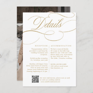 Moderne kalligraphische Hochzeit ohne Gold und Wei Begleitkarte