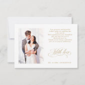 Moderne kalligraphische Hochzeit ohne Gold und Wei Dankeskarte (Rückseite)