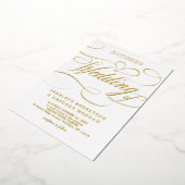 Moderne kalligraphische Hochzeit ohne Gold und Wei Folieneinladung (Gedreht)