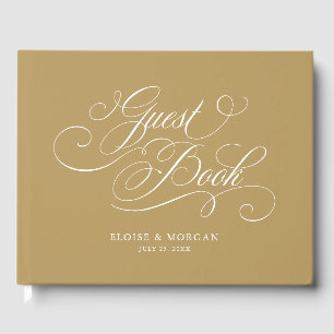 Moderne kalligraphische Hochzeit ohne Gold und Wei Gästebuch