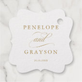 Moderne kalligraphische Hochzeit ohne Gold und Wei Geschenkanhänger (Rückseite)