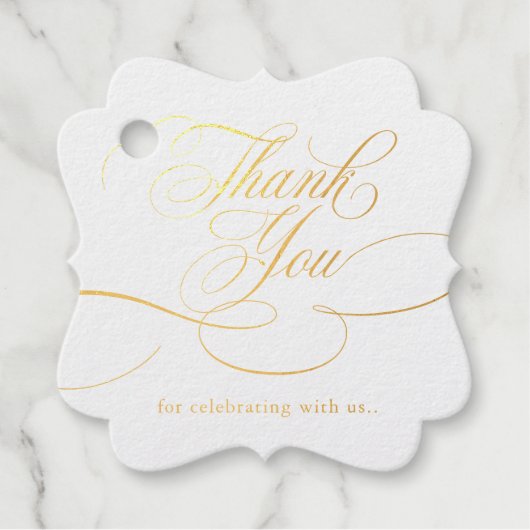 Moderne kalligraphische Hochzeit ohne Gold und Wei Geschenkanhänger (Vorderseite)