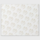 Moderne kalligraphische Hochzeit ohne Gold und Wei Geschenkpapier (Flach)