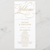 Moderne kalligraphische Hochzeit ohne Gold und Wei Programm (Vorderseite)