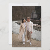 Moderne kalligraphische Hochzeit ohne Gold und Wei Save The Date (Rückseite)