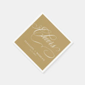 Moderne kalligraphische Hochzeit ohne Gold und Wei Serviette (Ecke)