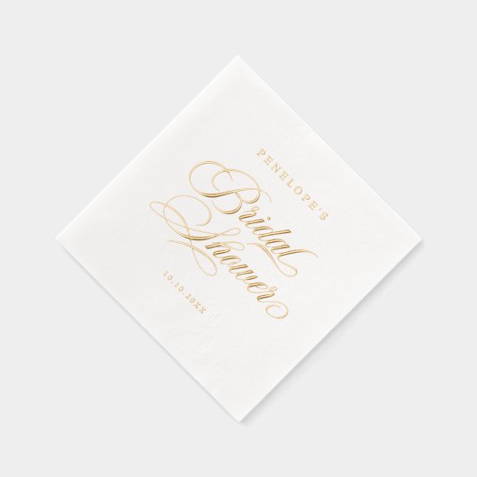 Moderne kalligraphische Hochzeit ohne Gold und Wei Servietten Mit Folie (Rechts)