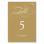 Moderne kalligraphische Hochzeit ohne Gold und Wei Tischnummer (Rückseite)