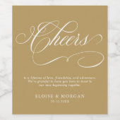 Moderne kalligraphische Hochzeit ohne Gold und Wei Weinetikett (Einzelnes Label)