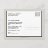 Moderne kalligraphische Hochzeit rettet das Datum Ankündigungspostkarte (Rückseite)