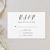 Moderne kalligraphische Hochzeit RSVP Karte