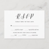 Moderne kalligraphische Hochzeit RSVP Meal Choice Karte (Vorderseite)