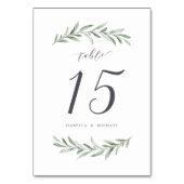 Moderne kalligraphische Hochzeit rustikaler Pflanz Tischnummer (Vorderseite)