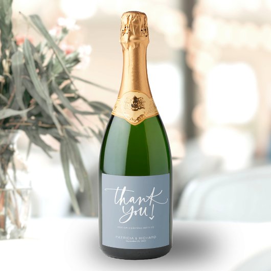 Moderne kalligraphische Hochzeit Schaumweinetikett