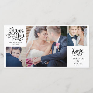 Moderne kalligraphische Hochzeit Vielen Dank Karte