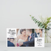 Moderne kalligraphische Hochzeit Vielen Dank Karte (Stehend Vorderseite)