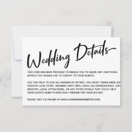 Moderne kalligraphische Hochzeitdetails, Goldstrei RSVP Karte