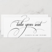 Moderne kalligraphische Hochzeiten nehmen eine Sit Einladung (Vorne/Hinten)