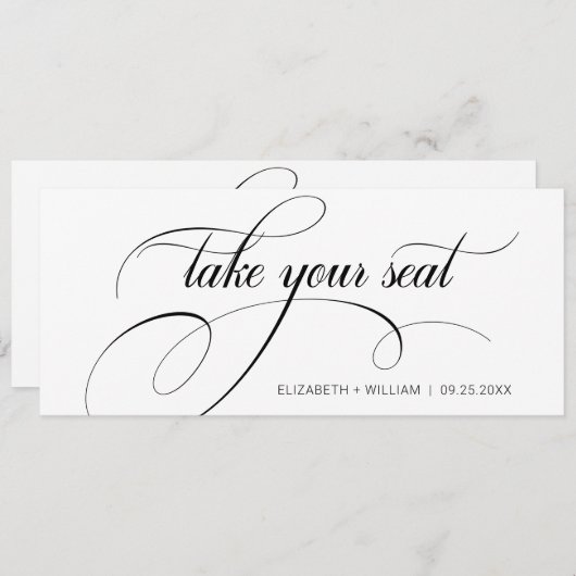 Moderne kalligraphische Hochzeiten nehmen eine Sit Einladung (Vorne/Hinten)