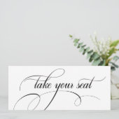 Moderne kalligraphische Hochzeiten nehmen Sie Ihre Einladung (Stehend Vorderseite)