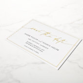 Moderne kalligraphische Hochzeiten retten das Datu Folieneinladung (Gedreht)