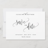 Moderne kalligraphische Hochzeiten speichern die D Save The Date (Vorderseite)