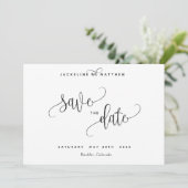 Moderne kalligraphische Hochzeiten speichern die D Save The Date (Stehend Vorderseite)