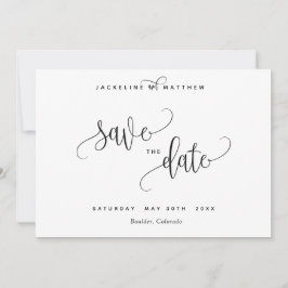 Moderne kalligraphische Hochzeiten speichern die D Save The Date