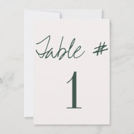 Moderne kalligraphische Hochzeiten-Tischnummern Einladung