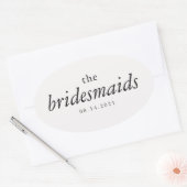 Moderne kalligraphische Hochzeiten von Jungfernhäu Ovaler Aufkleber (Umschlag)