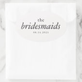 Moderne kalligraphische Hochzeiten von Jungfernhäu Ovaler Aufkleber (Tasche)