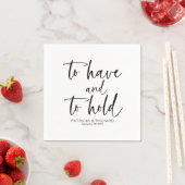 Moderne kalligraphische Hochzeiten zu haben und ab Serviette (Beispiel)