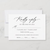 Moderne kalligraphische Hochzeitkarte RSVP Card (Vorderseite)