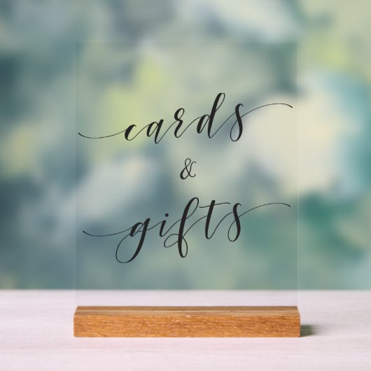 Moderne kalligraphische Hochzeitkarten und Geschen Acrylschild (Neutral)