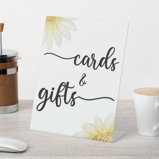 Moderne kalligraphische Hochzeitkarten und Geschen Sockelschild (In SItu)