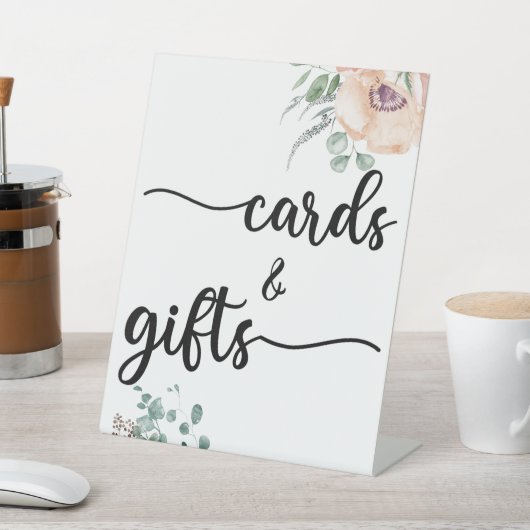 Moderne kalligraphische Hochzeitkarten und Geschen Sockelschild (In SItu)