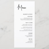 Moderne kalligraphische Hochzeitmenükarten Menükarte (Vorderseite)