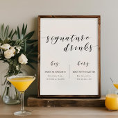 Moderne kalligraphische Hochzeitsignaturgetränke s Poster